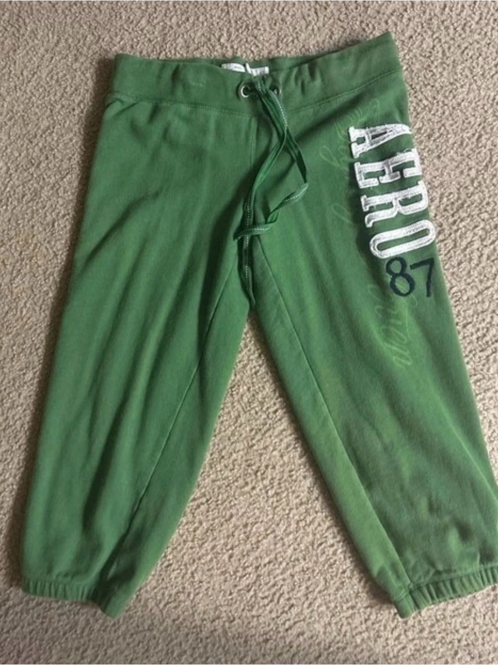 Aeropostale Green Capri Joggers with Side Logo